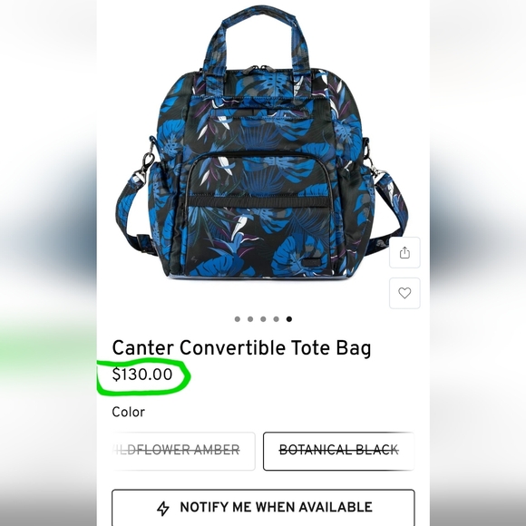 Retails At $130 Lug Canter Backpack In Botanical Blue - EUC - Picture 2 of 12